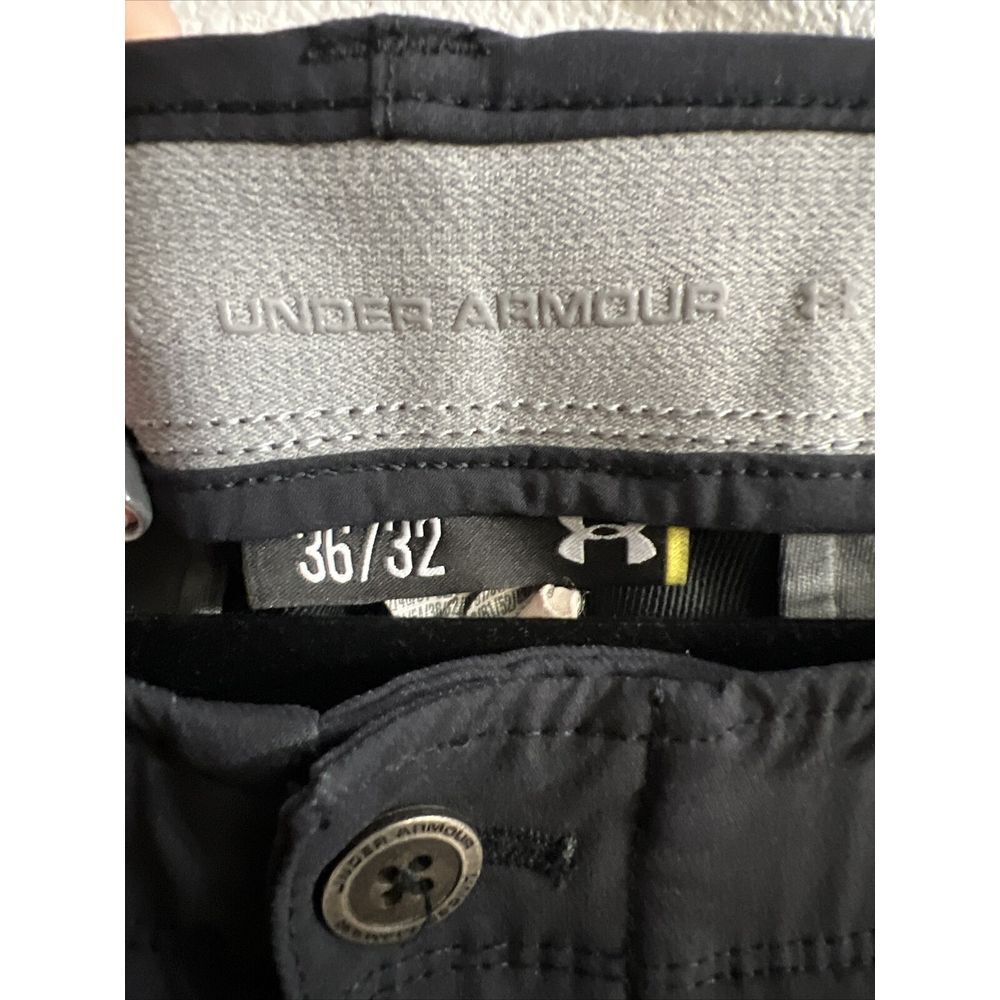 Under Armour Golf Mens 36x32 All Season Gear Black Flat Front Chino‎ Pants - Picture 3 of 6